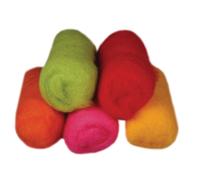 Laine Vierge, Mix D'été Tons Vifs, Toison, 5 Couleurs À 20g