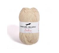 Laines Cheval Blanc - AMBRE fil à tricoter 70% viscose issu de la fibre de bambou 30% coton 50g - 150m de fil pour le tricot été ou le tricot bébé