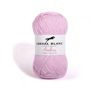 Laines Cheval Blanc - AMBRE fil à tricoter 70% viscose issu de la fibre de bambou 30% coton 50g - 150m de fil pour le tricot été ou le tricot bébé