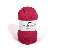 Laines Cheval Blanc - AMBRE fil à tricoter 70% viscose issu de la fibre de bambou 30% coton 50g - 150m de fil pour le tricot été ou le tricot bébé
