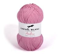 Laines Cheval Blanc - AMBRE fil à tricoter 70% viscose issu de la fibre de bambou 30% coton 50g - 150m de fil pour le tricot été ou le tricot bébé