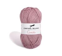 Laines Cheval Blanc - COMETE fil à tricoter 48% acrylique 47% coton 5% polyester 50g - Idéale pour des vêtements d'été légers et le tricot bébé