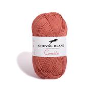 Laines Cheval Blanc - COMETE fil à tricoter 48% acrylique 47% coton 5% polyester 50g - Idéale pour des vêtements d'été légers et le tricot bébé