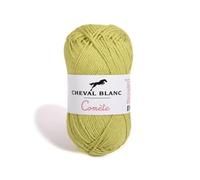 Laines Cheval Blanc - COMETE fil à tricoter 48% acrylique 47% coton 5% polyester 50g - Idéale pour des vêtements d'été légers et le tricot bébé