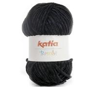 Laines Katia Bambi Ovale Noir, 100% Polyester, 100g/120m, Noir, Yarn