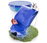 LAINFELD Bâche de piscine (bleu/noir, 366-400 cm (Ø 460 cm)) avec matériel de fixation | Bâche de piscine en matériau épais de 200 g/m² - Convient pour piscine Intex Bestway