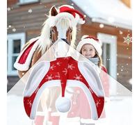 Lainiaoly Bonnet De Père Noël Pour Cheval | Costumes de Noël pour Chevaux à Porter,Couvre Tête Respirant Motif Flocon Pour Événements Festifs Décoration De Ferme