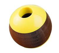 Lainiaoly Boule en Nid d'abeille pour Animaux De Compagnie, Jouet Papier Ondulé pour Chat Tapis Grattage Forme De Nid Abeille Marron, Bell Intégré - Catnip Ball