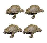 LAINIKE Lot de 4 tortues - Décoration de 6,8 cm de long - Petite figurine animale en résine - Pour jardin, intérieur, bouteille, mini étang, décoration de balcon