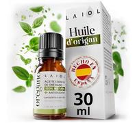 LAIOL Huile d’Origan - 100% Pure et Naturelle avec Carvacrol - Huile Essentielle d’Origan Liquide et Bio - Usage Alimentaire & Thérapeutique - Gouttes Concentrées (30 ml)