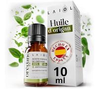 LAIOL Huile d'origan 10 ml - 100 % pure et naturelle au carvacrol - Huile essentielle biologique et alimentaire - Usage thérapeutique et alimentaire - Gouttes concentrées pour l'immunité (10 ml