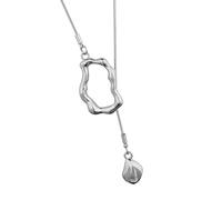 LAIOUSN Accessoires de collier long à la mode pour femme - Collier géométrique irrégulier - Élégant pendentif long - Accessoire de chaîne de cou