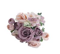 LAIOUSN Arrangement de roses artificielles à 7 tiges - Bouquet élégant pour fête de mariage - Centre de table - Accessoire de photographie - Décoration d'intérieur