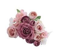 LAIOUSN Arrangement de roses artificielles à 7 tiges - Bouquet élégant pour fête de mariage - Centre de table - Accessoire de photographie - Décoration d'intérieur