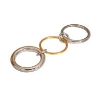 LAIOUSN Bague élégante à 3 cercles de couleur - Taille réglable - Résistante à la rouille - Accessoire de bijoux pour homme et femme - Tenue décontractée