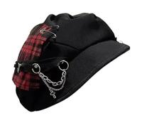 LAIOUSN Bérets tendance avec chaîne en métal, accessoire unisexe pour femmes et hommes, chapeau de cabbie pour Halloween, cosplay, fête, tenue de tous les jours mode