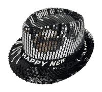 LAIOUSN Blingbling Chapeau de fête pour homme et femme Chapeau à paillettes Happy New Year Party Cosplay Costume Scène Spectacle Paillettes