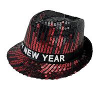 LAIOUSN Blingbling Chapeau de fête pour homme et femme Chapeau à paillettes Happy New Year Party Cosplay Costume Scène Spectacle Paillettes