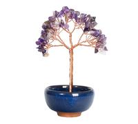 LAIOUSN Bonsaï miniature en cristal avec pierres précieuses pour la croissance spirituelle, la richesse et la prospérité, énergie positive, bonsaï en cristal