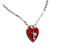 LAIOUSN Boucles d'oreilles avec pendentif en forme de croix en forme de cœur symbolisant l'amour et la foi pour les femmes et les passionnées de mode, taille unique, Comme décrit, Comme décrit.