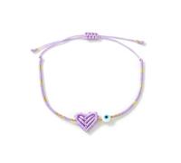 LAIOUSN Bracelet élégant en perles avec breloque œil du mauvais œil mettant en valeur des détails experts tissés à la main en forme de cœur pour des tenues polyvalentes. Chaîne de poignet élégante