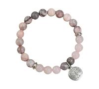 LAIOUSN Bracelet unique à motif de pierre équidé rose avec plan d'arbre spirituel confortable et doux pour tous les jours