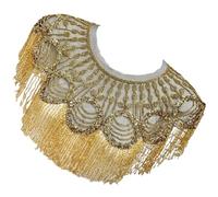 LAIOUSN Châle à paillettes brodées à la mode avec perles et pompons pour femme - Pour robe de mariée et de soirée - Écharpe d'épaule à paillettes, Maille noire dorée, Taille unique