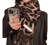 LAIOUSN Châle, écharpe, poncho, couverture chaude pour femmes avec imprimé léopard pour bureau, extérieur, mariage, kaki, Taille unique