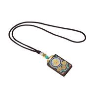 LAIOUSN Collier convivial avec pendentif en bois d'ébène sculpté - Design tibétain détaillé - Pour un usage quotidien - Chaîne de cou, taille unique, Comme décrit, Comme décrit.