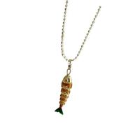 LAIOUSN Collier élégant en cuivre avec motif poisson sur le thème de la mer, bijou pour un usage quotidien, plusieurs options de couleur, accessoire océanique polyvalent, taille unique, Comme décrit