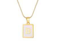 LAIOUSN Collier en acier inoxydable avec lettre carrée unique - Style punk - Convient pour un usage quotidien et une fête, taille unique, Comme décrit, Comme décrit.