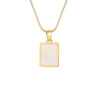 LAIOUSN Collier en acier inoxydable avec lettre carrée unique - Style punk - Convient pour un usage quotidien et une fête, taille unique, Comme décrit, Comme décrit.