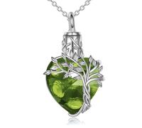 LAIOUSN Collier funéraire funéraire pour femme en acier inoxydable avec pendentif arbre enchevêtré en forme de cœur pour stockage des cendres Collier funéraire pour cendres Bijoux en acier inoxydable