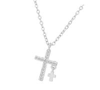 LAIOUSN Collier minimaliste avec pendentif crucifix élégant en métal et acier - Longueur réglable - Unisexe - Cadeau polyvalent