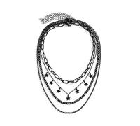 LAIOUSN Collier ras du cou réglable avec pendentif lune et étoile noire tendance avec pompons pour fêtes et festivals, taille unique, Comme décrit, Comme décrit.