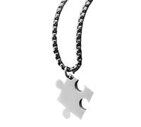 LAIOUSN Colliers avec pendentif puzzle en forme de cœur assortis pour couples, chaîne délicate pour les amateurs de mode, accessoires de mode, taille unique, Comme décrit, Comme décrit.