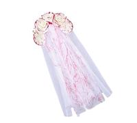LAIOUSN Costume d'Halloween punk pour adulte avec voile et fleur, serre-tête , série sombre, fantômes effrayants, accessoires de mariée, costume gothique