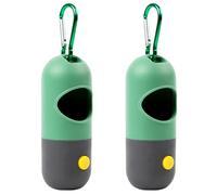 LAIOUSN Distributeur de sacs à déjections canines multifonction avec éclairage LED portable pour la marche, le camping et l'extérieur, distributeur lumineux facile à changer