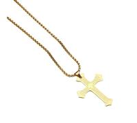 LAIOUSN Élégant collier avec croix religieuse avec écriture espagnole en alliage pour un collier tendance unique, taille unique, Comme décrit, Comme décrit.