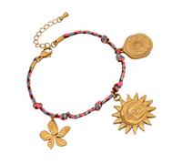 LAIOUSN Élégant pendentif soleil lune étoile en acier inoxydable robuste avec cordon tressé accessoire bijoux réglable en acier inoxydable tressé, taille unique, Comme décrit