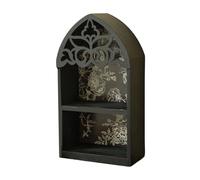 LAIOUSN Étagère murale en bois avec accents de cristal - Motif feuille complexe - Pour décoration de maison victorienne - Pour ami gothique