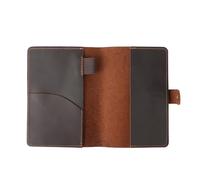 LAIOUSN Étui pour passeports en cuir synthétique avec emplacements pour cartes et carnet de voyage étanche pour cartes de visite, marron foncé, Taille unique, Beauté de masse