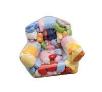 LAIOUSN Grande housse de pouf en PVC transparent pour rangement de jouets en peluche 105 x 90 x 90 cm peut contenir plus de 100 sièges pour enfants