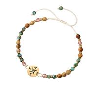 LAIOUSN Guide en corde tressée combinant pierres naturelles et entretoises dorées pour un bracelet élégant et durable en alliage et pierre au quotidien, taille unique, Comme décrit
