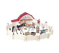 LAIOUSN Jeu de simulation pour cheval imaginatif - Modèles d'animaux détaillés - Accessoires de toilettage pour enfants - Développement éducatif - Jouet de cheval pour enfants