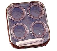 LAIOUSN Kits de lentilles pratiques avec couvercle anti-torsion et porte-lentilles pour un style de vie occupé et des kits de lentilles à changement rapide, marron, Beauté de masse