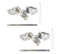 LAIOUSN Lot de 2 décorations à suspendre anti-oiseaux avec chouette double face et cordes pour l'installation de la cour Ruban réfléchissant Pigeons Repousse Ornements