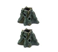 LAIOUSN Lot de 2 vivariums décoratifs pour vivarium, cachettes, lézards de serpents, accessoire pour animaux de compagnie et reptiles confortables