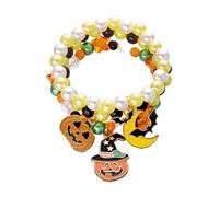 LAIOUSN Lot de 3 bracelets à breloques d'Halloween en alliage avec pendentif en forme de citrouille - Bracelets réglables pour offrir un joli spectre de citrouille, taille unique, Comme décrit