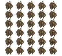 LAIOUSN Lot de 30 breloques en forme de tête de chefs indiens - Petits pendentifs tribaux - Accessoires pour la fabrication de bijoux et la décoration - Pendentif professionnel, taille unique, Comme